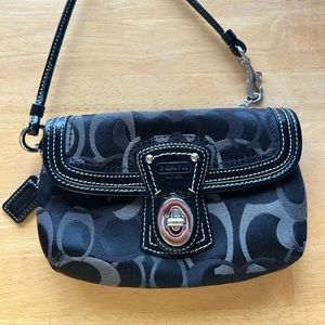 Coach wristlet - black with normal wear